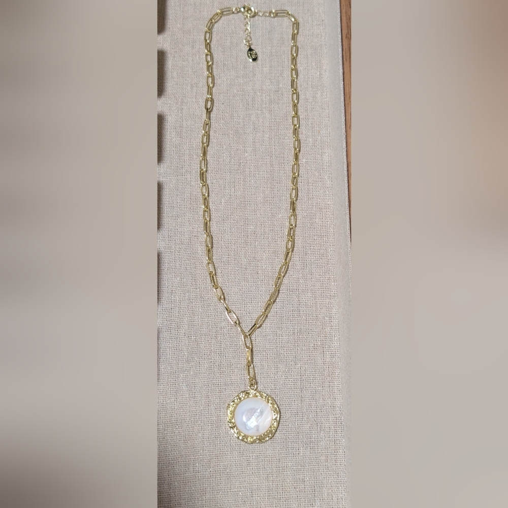 Rivka Friedman Elegant Gold Necklace with Pearl Pendant